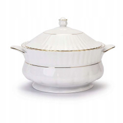 Waza Porcelana Chodzież Iwona 25 l biała złoty pasek