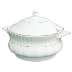 Waza Porcelana Chodzież Iwona 25 l biała złoty pasek