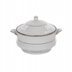 Waza Porcelana Chodzież Iwona 25 l biała złoty pasek
