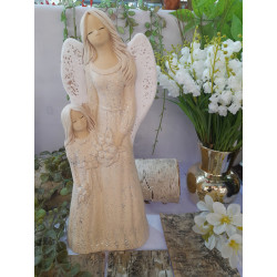 ANIOŁ CERAMICZNY RĘCZNIE RZEŹBIONY