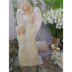 ANIOŁ CERAMICZNY RĘCZNIE RZEŹBIONY