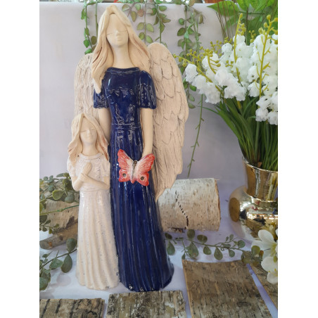 ANIOŁ CERAMICZNY RĘCZNIE RZEŹBIONY