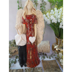 ANIOŁ CERAMICZNY RĘCZNIE RZEŹBIONY