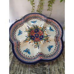 BOLESŁAWIEC TALERZ PÓŁMISEK DZIELONY NA PRZYSTAWKI BAKALIE 1956 DEK 149