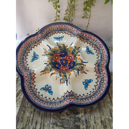 BOLESŁAWIEC TALERZ PÓŁMISEK DZIELONY NA PRZYSTAWKI BAKALIE 1956 DEK 149