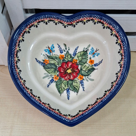 BOLESŁAWIEC SALATERKA MISKA SERCE DO ZAPIEKANIA 860 DEK 149 GAT 1
