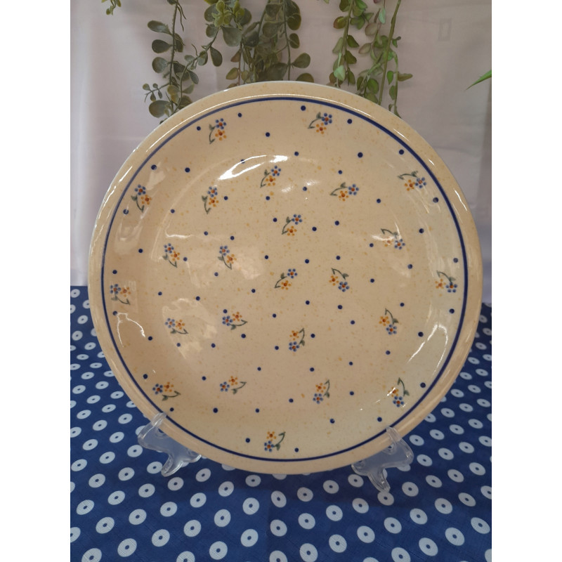 BOLESŁAWIEC TALERZ OBIADOWY PŁYTKI PÓŁMISEK OKRĄGŁY 27 CM 1014 DEK 111