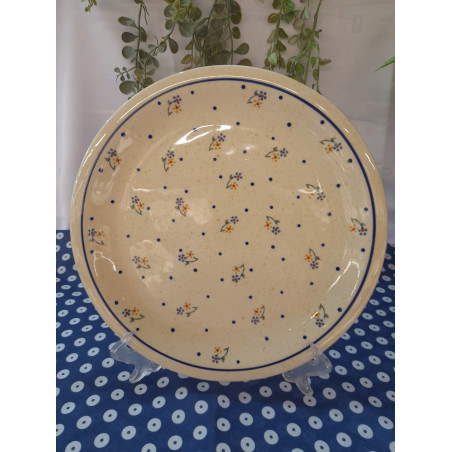 BOLESŁAWIEC TALERZ OBIADOWY PŁYTKI PÓŁMISEK OKRĄGŁY 27 CM 1014 DEK 111