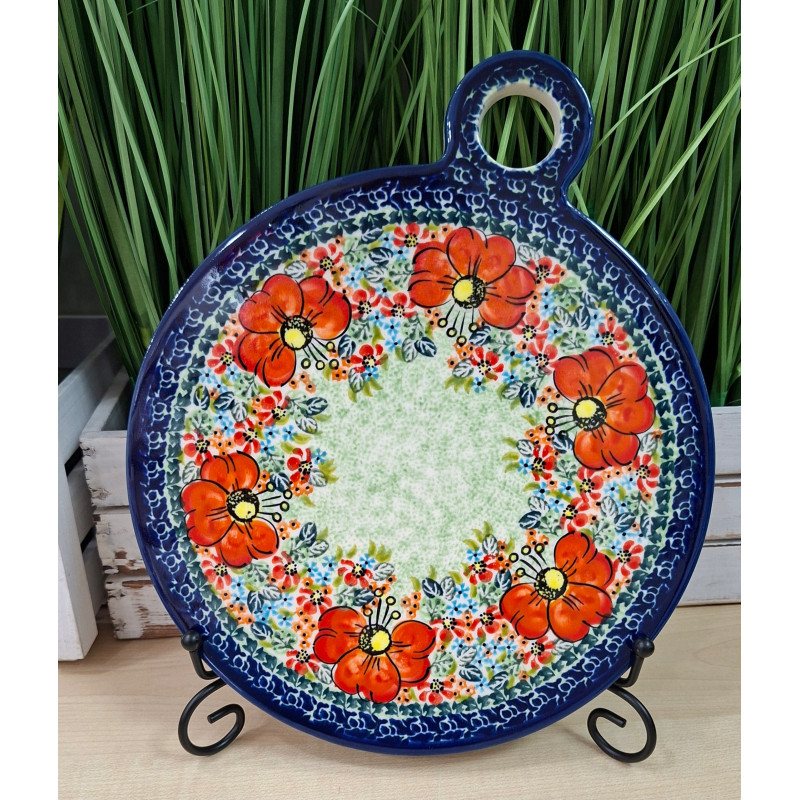 BOLESŁAWIEC DESKA OKRĄGŁA PODSTAWKA CERAMICZNA 1173 DEK ART 296