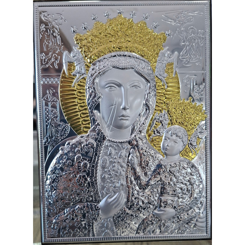 OBRAZ OBRAZEK SREBRNY MATKA BOSKA CZĘSTOCHOWSKA 13 x 175 cm