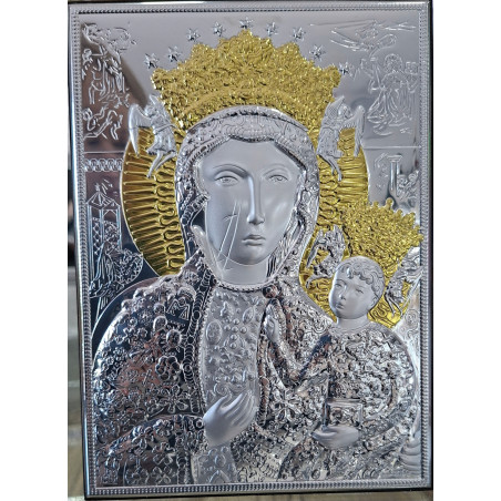 OBRAZ OBRAZEK SREBRNY MATKA BOSKA CZĘSTOCHOWSKA 13 x 175 cm