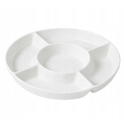 PÓŁMISEK OKRĄGŁY PORCELANOWY NA PRZEKĄSKI PRZYSTAWKI AMBITION SALSA 25 CM