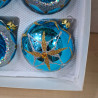 BOMBKI SZKLANE POLSKIE 8CM 6SZT BŁYSK NIEBIESKIE NIEBIESKI REFLEKTORY