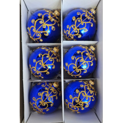 BOMBKI POLSKIE SZKLANE 11CM 6SZT MIX WZORÓW MIX KOLORÓW