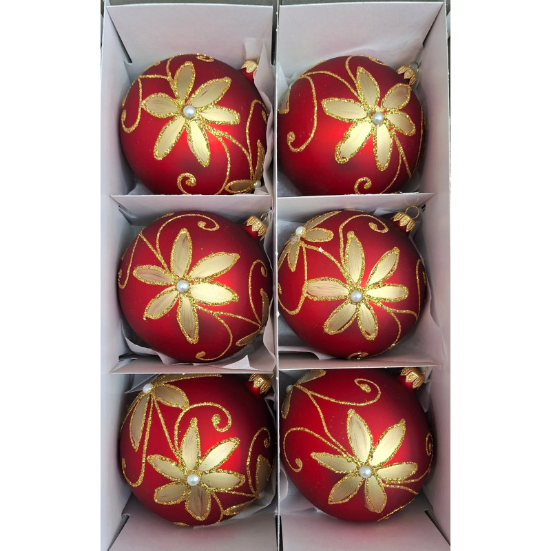BOMBKI POLSKIE SZKLANE 11CM 6SZT MIX WZORÓW MIX KOLORÓW