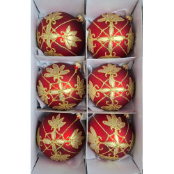 BOMBKI POLSKIE SZKLANE 11CM 6SZT MIX WZORÓW MIX KOLORÓW