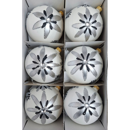 BOMBKI POLSKIE SZKLANE 11CM 6SZT MIX WZORÓW MIX KOLORÓW