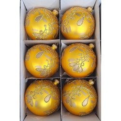 BOMBKI POLSKIE SZKLANE 11CM 6SZT MIX WZORÓW MIX KOLORÓW