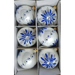 BOMBKI POLSKIE SZKLANE 11CM 6SZT MIX WZORÓW MIX KOLORÓW