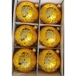 BOMBKI POLSKIE SZKLANE 11CM 6SZT MIX WZORÓW MIX KOLORÓW
