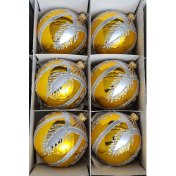 BOMBKI POLSKIE SZKLANE 11CM 6SZT MIX WZORÓW MIX KOLORÓW